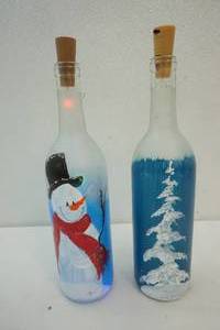 Battery powered snowman bottles