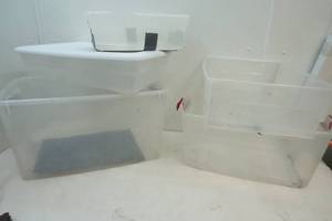 Clear storage bins