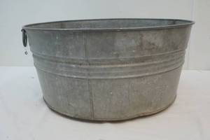 Vintage galvanized washtub