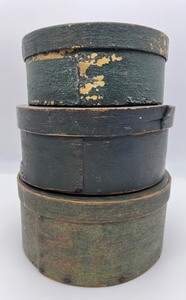 lot 10 image: Vintage Antique Bentwood Shaker Boxes - Incredible Patina