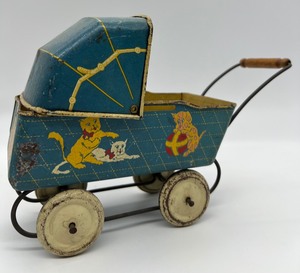 lot 16 image: Vintage Wyandotte Tin Litho Baby Carriage