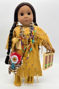 lot 18 image: KAYA American Girl Doll with Accessories and Baby Papoose