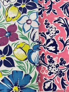 lot 90 image: Vintage Flour Sacks - Bright Florals
