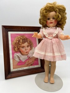 lot 75 image: Vintage 1950s Ideal Shirley Temple Doll ST-15-N and Framed Promo Picture