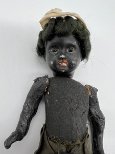 lot 71 image: Antique Vintage Primitive Miniature Black American Doll