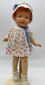 lot 105 image: Vintage Arranbee Composition Doll - Floral Dress & Hat