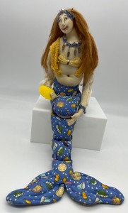 lot 128 image: Artisan Katie Gardenia Doll - Mermaid