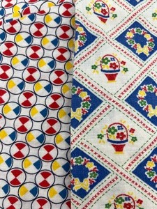 lot 132 image: Vintage Flour Sacks - Flower Pot & Circles