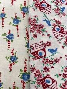 lot 195 image: Vintage Flour Sacks - Flowers and Birdhouses