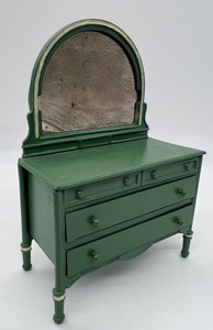 lot 216 image: Vintage Metal ARCADE Green Dollhouse Dresser