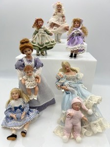 lot 219 image: Assorted Dollhouse Dolls of All Ages
