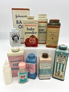 lot 225 image: Vintage Baby Powder, Oil and More