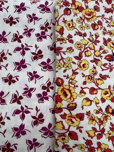 lot 244 image: Vintage Flour Sacks - Yellow and Dark Reds