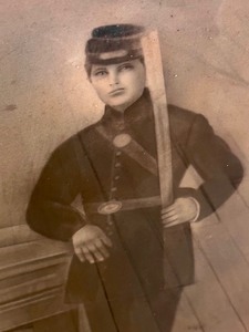 lot 97 image: Framed Civil War Portrait