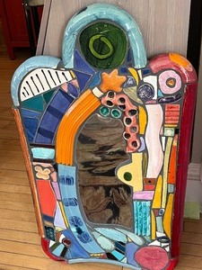 lot 1 image: John Turula Colorful Whimsical Wall Mirror