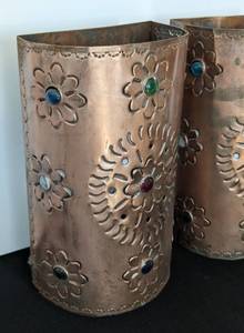 lot 60 image: Pair of Decorative Copper Wall Sconces
