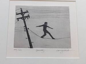 lot 61 image: Small Framed Sparky Print by Larry Welo