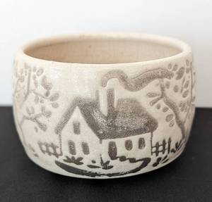 lot 67 image: Small Adorable Signed Pottery Bowl