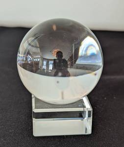 lot 110 image: Pair of Small Crystal Balls with Stands