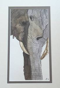 lot 111 image: Small Framed Entwined Elephants Print