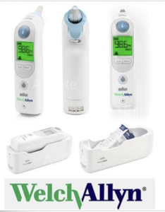 lot 12 image: MSRP $350 Welch Allyn Braun ThermoScan PRO 6000 Tympanic Ear Exactemp Medical Grade&nbspProfessional Thermometer With Cradle Great Working Condition
