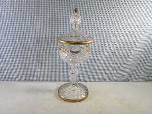 lot 297 image: (EC2) Large Glass Decor with Gold C...
