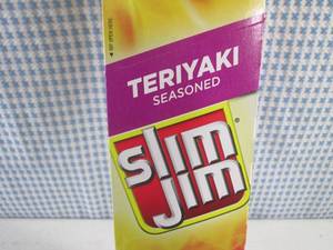 lot 37 image: (B-1) Box of 24 Slim Jim Teriyaki S...