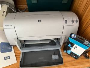Smith Corona Typewriter & HP Deskjet Printer & File Holders