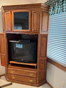 Corner Wood TV Cabinet