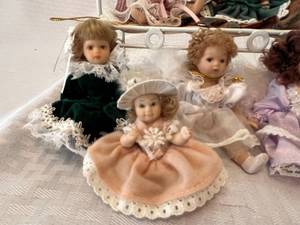 Bench with Miniature Dolls