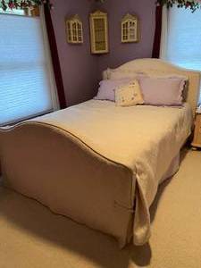 Cream Bed, Bedding & Select Comfort Air Mattress (if wanted)