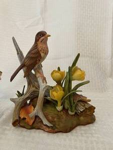 Brown & Yellow Bird Figurines
