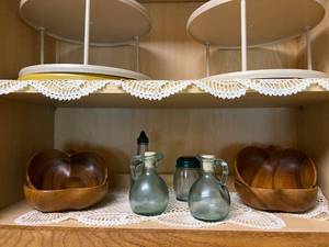 Apple Wood Bowls, 2 Tier Shelf & More
