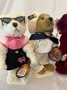 Assorted Brass Button Bears on Stands