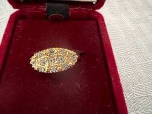 Gold Band Ring with Gemstones