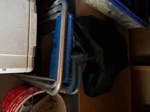 Camping Cooler, Folding Chairs, and Table