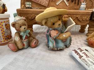 Cherished Teddies Tool Bench and Assorted Figurines