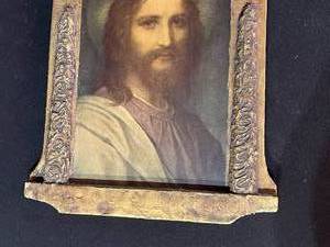Carved Wood with Jesus Portrait