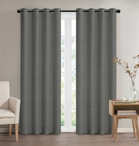 lot 22 image: Bradley Total Blackout Window Curtains, 2-piece Set, Grey - Size  52 x 84