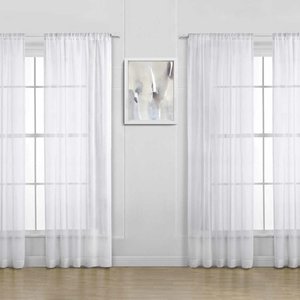lot 24 image: Sheer Window Curtains by Taylor & Moxie, Cosmo, 4-Pack
