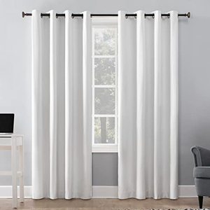 lot 28 image: Sun Zero Columbia Thermal Insulated 100% Blackout Grommet Curtain 100 in x 84 in - White