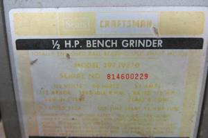 Craftsman 12 HP Bench Grinder - model 392.19370