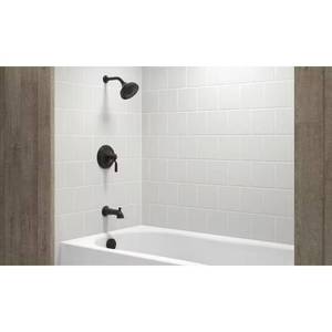 lot 14 image: KOHLER  Worth 1-Handle 3-Spray Tub and Shower Faucet in Oil-Rubbed Bronze