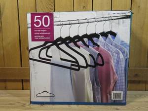 lot 22 image: Flocked Non-Slip Space Saving Hangers - 50 Pack