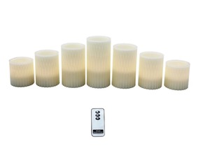 lot 5 image: MEMBERS MARK 7-PIECE FLAMELESS TEXTURED LED WAX CANDLES