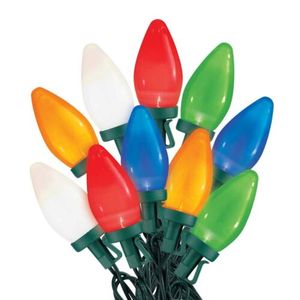 lot 55 image: Sylvania Stay-Lit Platinum LED C9 Christmas Lights Set - 2 Sets Of 50 Each