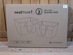 lot 43 image: Neatfreak 2 Pack Easy Carry Laundry Tote - Alloy GreyDiamond