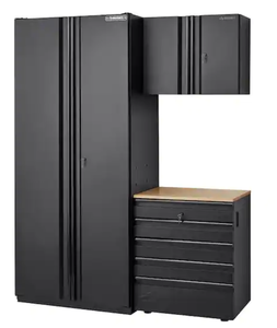 lot 5 image: Husky  3-Piece Heavy Duty Welded Steel Garage Storage System in Black (64 in. W x 81 in. H x 24 in. D)