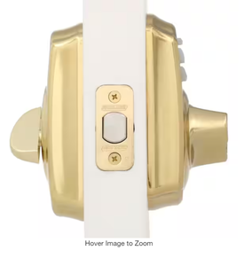 lot 14 image: Schlage  Camelot Bright Brass Single Cylinder Deadbolt Keypad Electronic Door Lock