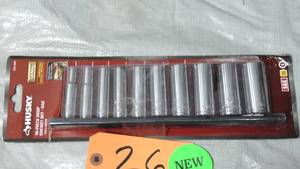 lot 26 image: Husky  38 in. Drive Deep SAE Socket Set (10-Piece)